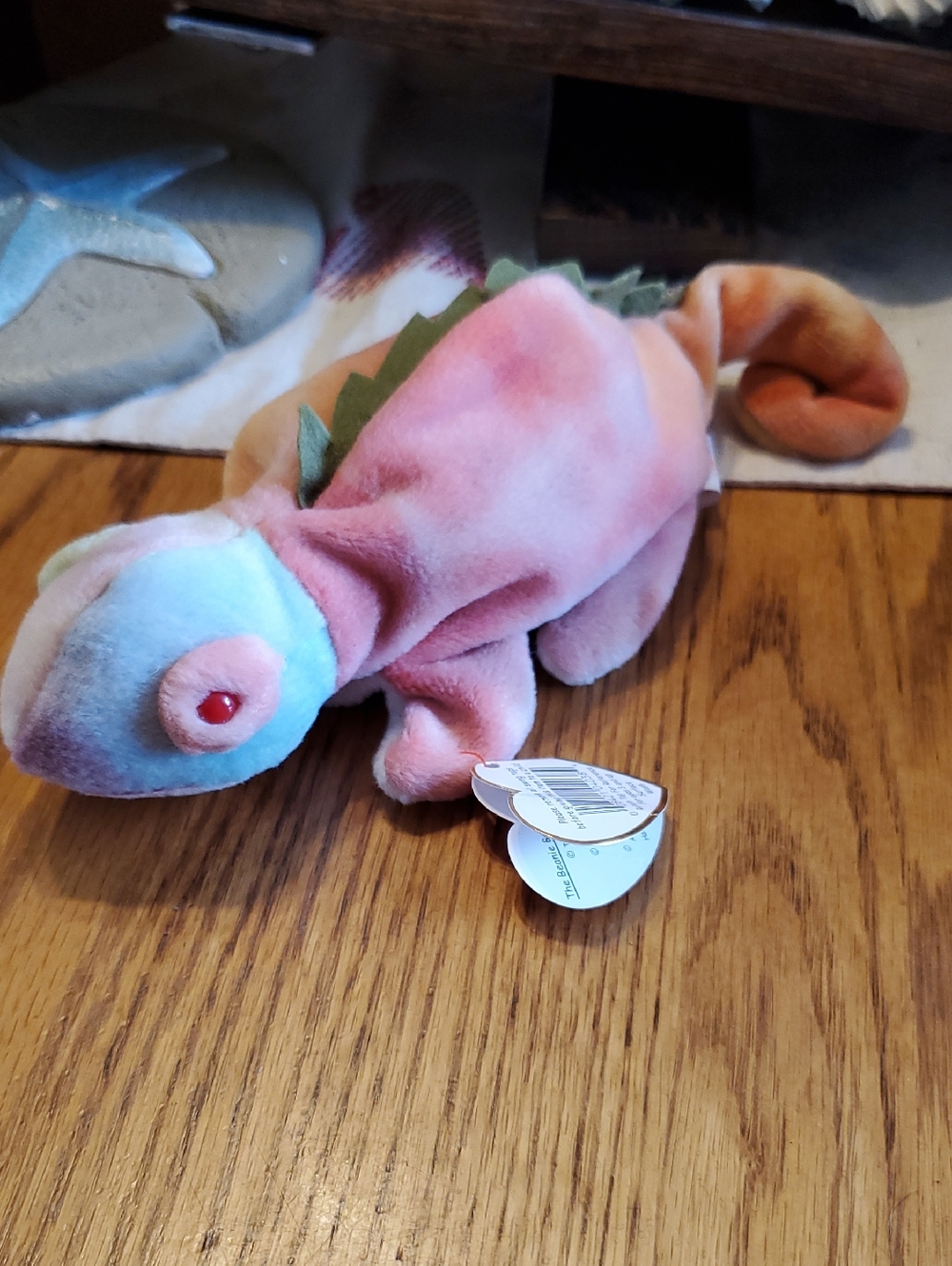 Ty Iggy Plush Iguana - Pink and Light Blue